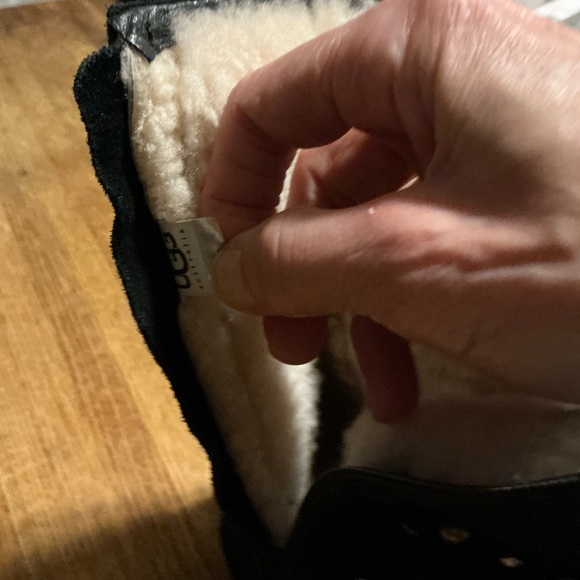 UGG Black Studded Suede Shearling Boots - Picture 6 of 8